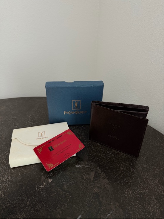 Yves Saint Laurent Other - Yves Saint Laurent Vintage Brown Leather Bi-Fold Card Wallet